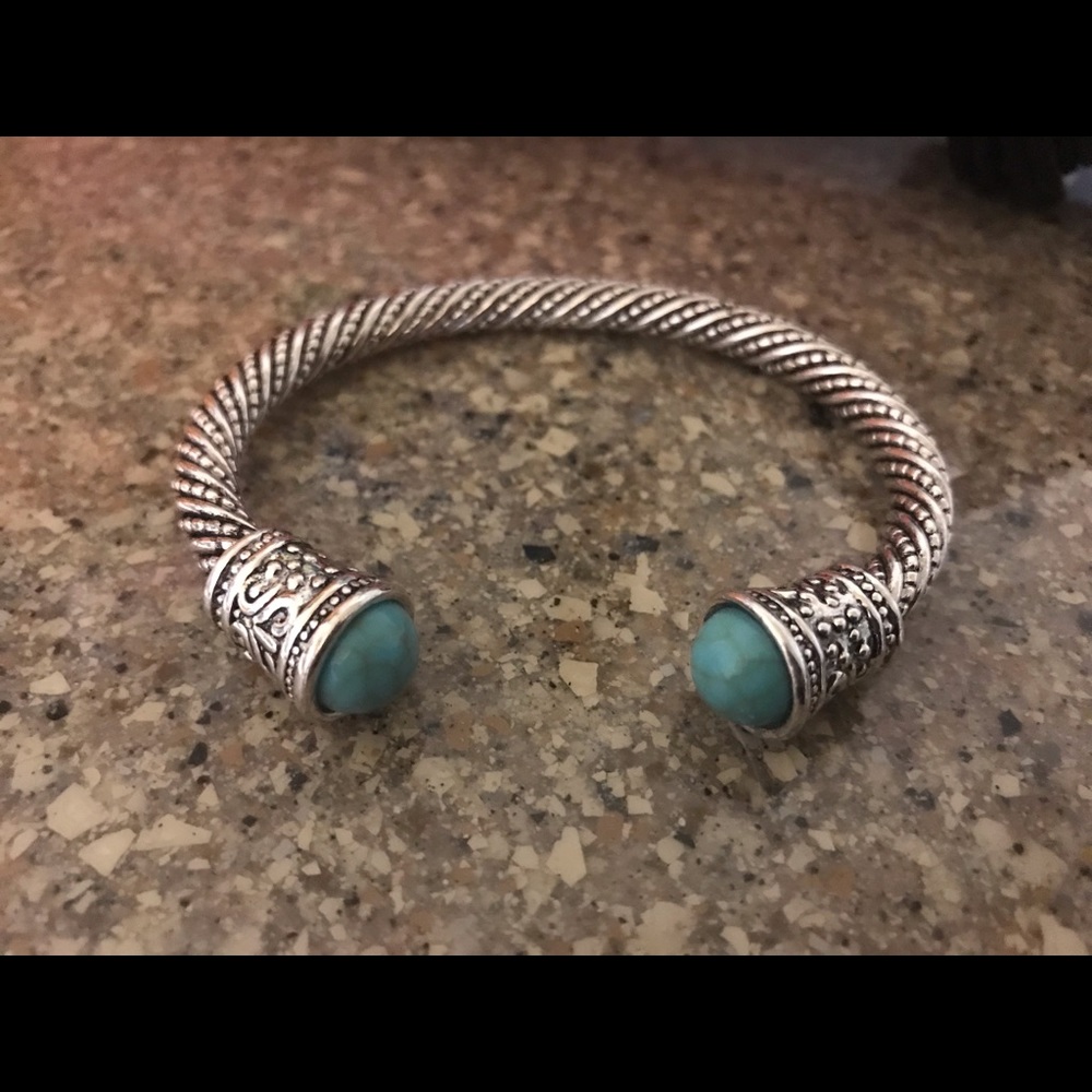 Bangle silver / turquoise bangle - Picture 3 of 6